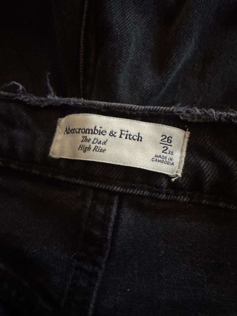 Abercrombie & Fitch 'The Dad' High Rise Crop Jeans - Black